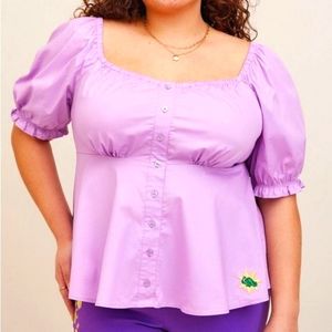 ❤️NWT VINTAGE TORRID TANGLED RAPUNZEL DISNEY PRINCESS BLOUSE PLUS SIZE SHIRT TOP